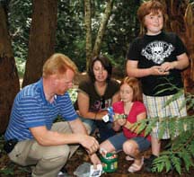 Family outing: Andy Evans and his family make geoching a regular activity as it gets them into Powell River&rsquo;s outdoors.